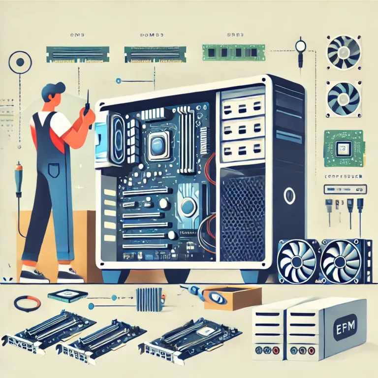 An illustration representing custom computer builds.